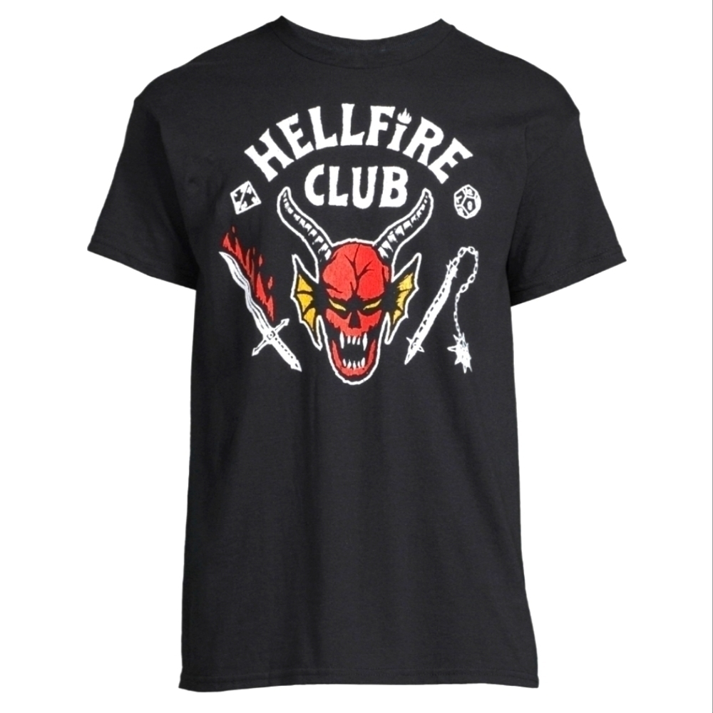 Hellfire Club Stranger Things Unisex Black Red T Shirt Eleven Retro Netflix Show